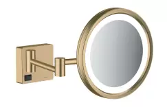 Oglinda cosmetica cu brat Hansgrohe Logis AddStoris x3 16cm iluminat LED bronz periat imagine