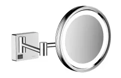 Oglinda cosmetica cu brat Hansgrohe Logis AddStoris x3 16cm iluminat LED crom imagine