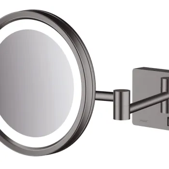 Oglinda cosmetica cu brat Hansgrohe Logis AddStoris x3 16cm iluminat LED negru periat imagine