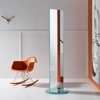 Oglinda dubla cu stand Tonelli Design Soglia design Isao Hosoe  d 50cm  h 180cm imagine