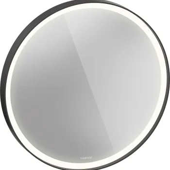 Oglinda Duravit Vitrium d 70cm iluminare LED cu senzor IP44 grafit aluminiu mat imagine