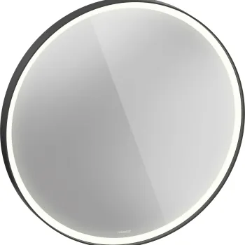 Oglinda Duravit Vitrium d 90cm iluminare LED cu senzor si dezaburire IP44 grafit aluminiu mat imagine
