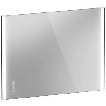 Oglinda Duravit XViu cu iluminare LED 102x80cm cu incalzire si actionare pe senzor margini negru mat imagine