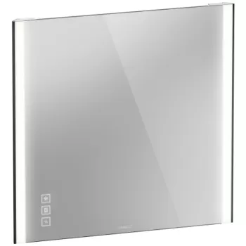 Oglinda Duravit XViu cu iluminare LED 82x80cm cu incalzire si actionare pe senzor margini negru mat imagine
