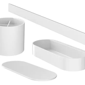Pachet accesorii lavoar Hansgrohe Wallstoris alb mat imagine