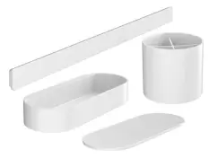 Pachet accesorii lavoar Hansgrohe Wallstoris alb mat imagine