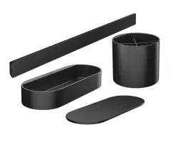 Pachet accesorii lavoar Hansgrohe Wallstoris negru mat imagine