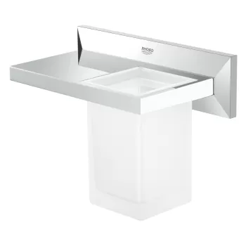 Pahar cu suport de perete cu etajera Grohe Allure Brilliant crom imagine