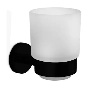 Pahar cu suport de perete Decor Walther Basic negru mat imagine