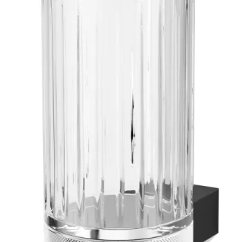 Pahar cu suport de perete Decor Walther Club WMG 12.5cm cristal fatetat negru mat-crom imagine