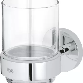 Pahar cu suport de perete Grohe Essentials crom imagine