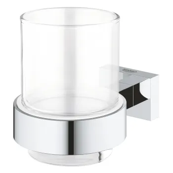Pahar cu suport de perete Grohe Essentials Cube  crom imagine