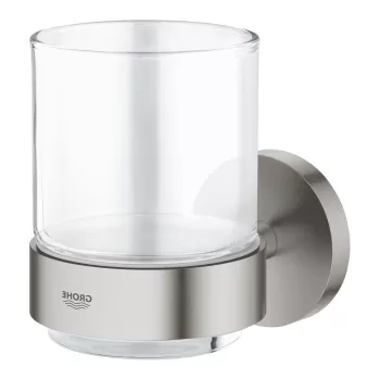 Pahar cu suport de perete Grohe Essentials supersteel imagine