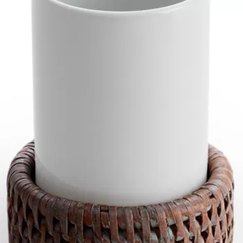 Pahar cu suport Decor Walther Basket SMB h 10.5cm rattan inchis imagine