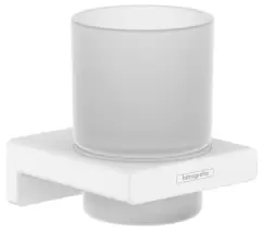 Pahar cu suport Hansgrohe AddStoris alb mat imagine