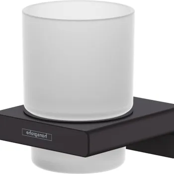 Pahar cu suport Hansgrohe AddStoris negru mat imagine