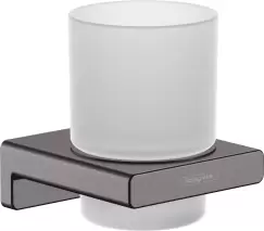 Pahar cu suport Hansgrohe AddStoris negru periat imagine