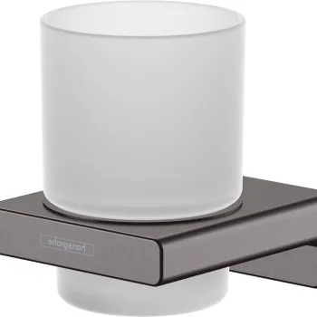 Pahar cu suport Hansgrohe AddStoris negru periat imagine