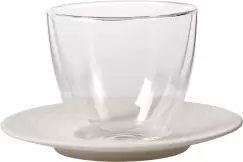 Pahar si farfuriuta cappucinno Villeroy & Boch Manufacture Rock Blanc imagine