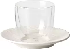 Pahar si farfuriuta espresso Villeroy & Boch Manufacture Rock Blanc imagine