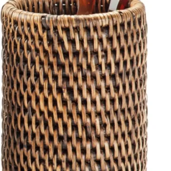Pahar suport Decor Walther Basket BER 8cm rattan inchis imagine