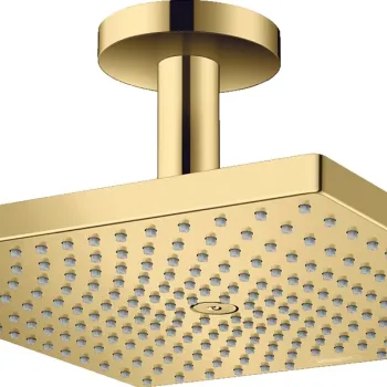 Palarie de dus Hansgrohe Raindance E 300 Air crom si brat de tavan 100mm gold optic lustruit imagine