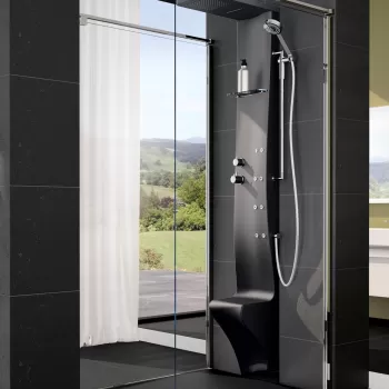 Panel dus cu hidromasaj Novellini Dress PLUS cu baterie termostatata negru mat imagine