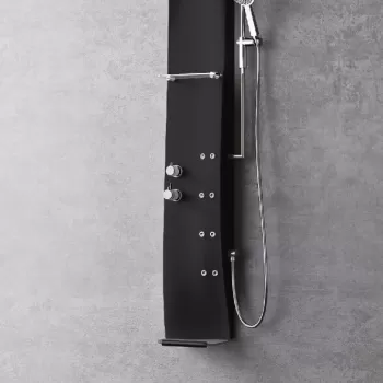 Panel dus cu hidromasaj Novellini Dress S cu baterie termostatata negru mat imagine