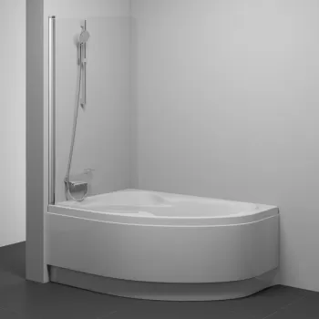 Paravan cada asimetrica Ravak Rosa R 160/170 CVSK1 un element mobil profil aluminiu orientare dreapta imagine