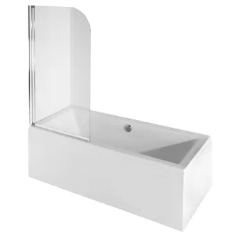 Paravan cada Besco Ambition 1 un element mobil 75x130cm sticla transparenta 5 mm profil crom imagine