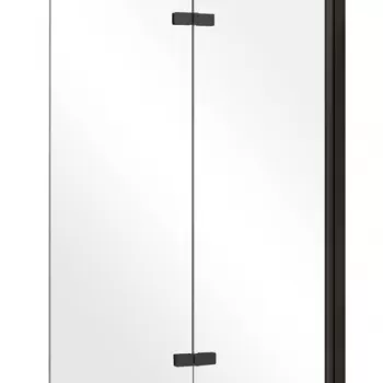 Paravan de cada Besco Lumix Black 2 100x145cm doua elemente mobile profil negru imagine