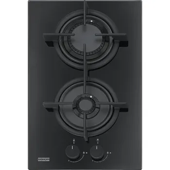 Plita gaz incorporabila Franke Crystal Black FHCR 302 2G HE BK C cu 2 arzatoare 310x510mm gratare fonta imagine