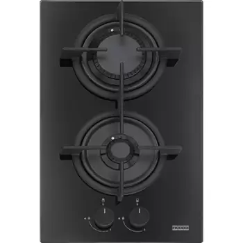 Plita gaz incorporabila Franke Crystal Black FHCR 302 2G HE BK C cu 2 arzatoare 310x510mm gratare fonta imagine