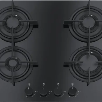 Plita gaz incorporabila Franke Crystal Black FHCR 604 4G HE BK C cu 4 arzatoare 590x510mm gratare fonta imagine