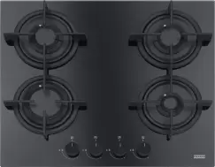 Plita gaz incorporabila Franke Crystal Black FHCR 604 4G HE BK C cu 4 arzatoare 590x510mm gratare fonta imagine