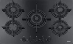 Plita gaz incorporabila Franke Crystal Black FHCR 755 4G TC HE BK C cu 5 arzatoare 720x510mm gratare fonta imagine