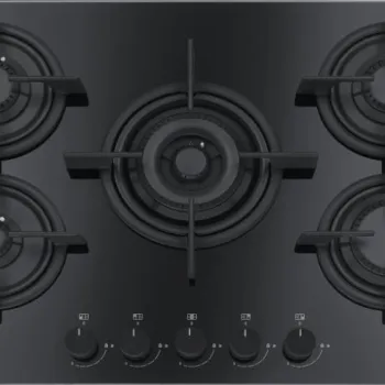 Plita gaz incorporabila Franke Crystal Black FHCR 755 4G TC HE BK C cu 5 arzatoare 720x510mm gratare fonta imagine