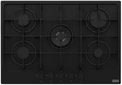 Plita gaz incorporabila Franke Maris 750 FHMA 755 4G DC MB C cu 5 arzatoare 75cm gratare fonta Matte Black imagine