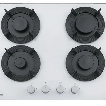 Plita gaz incorporabila Franke Maris Free by Dror FHMF 604 4G C cu 4 arzatoare  60x51cm  gratare fonta  Bianco imagine