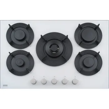 Plita gaz incorporabila Franke Maris Free by Dror FHMF 755 4G DC C cu 5 arzatoare  75x51cm  gratare fonta  Bianco imagine