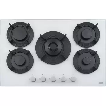 Plita gaz incorporabila Franke Maris Free by Dror FHMF 755 4G DC C cu 5 arzatoare 75x51cm gratare fonta Bianco imagine