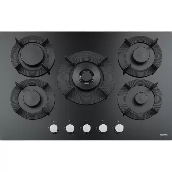Plita gaz incorporabila Franke Maris Free by Dror FHMF 755 4G DC C cu 5 arzatoare 75x51cm gratare fonta Nero imagine