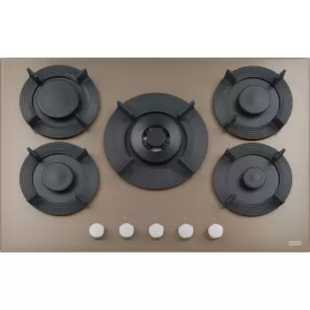 Plita gaz incorporabila Franke Maris Free by Dror FHMF 755 4G DC C cu 5 arzatoare 75x51cm gratare fonta Oyster imagine