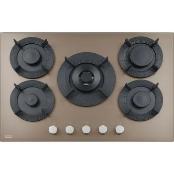 Plita gaz incorporabila Franke Maris Free by Dror FHMF 755 4G DC C cu 5 arzatoare 75x51cm gratare fonta Oyster imagine