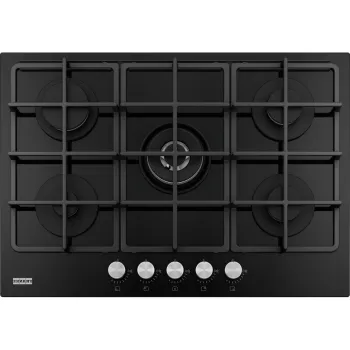 Plita gaz incorporabila Franke Smart FHSM 755 4G DC BK C cu 5 arzatoare  73cm  gratare fonta  Cristallo Nero imagine