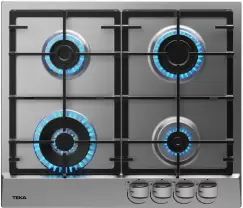 Plita gaz incorporabila Teka GSC 64320 XBC IX cu 4 arzatoare 60cm arzator wok gratare fonta inox imagine