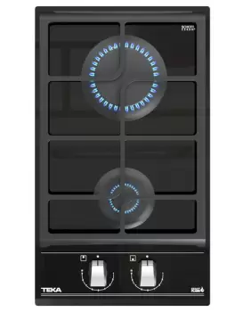 Plita gaz incorporabila Teka GZC 32300 Domino cu 2 arzatoare 30cm gratare fonta Cristal negru imagine