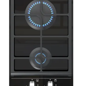 Plita gaz incorporabila Teka GZC 32300 Domino cu 2 arzatoare 30cm gratare fonta Cristal negru imagine