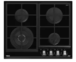 Plita gaz incorporabila Teka GZC 64320 cu 4 arzatoare 60cm gratare fonta Cristal negru imagine