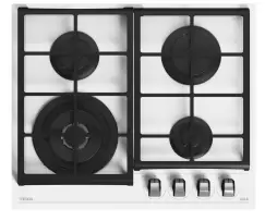 Plita gaz incorporabila Teka GZC 64321 cu 4 arzatoare 60cm gratare fonta Cristal alb imagine